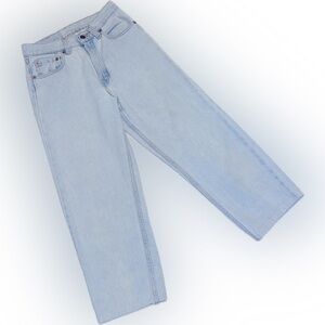 Levi’s 560 loose fit straight leg 100% cotton cropped light wash jeans